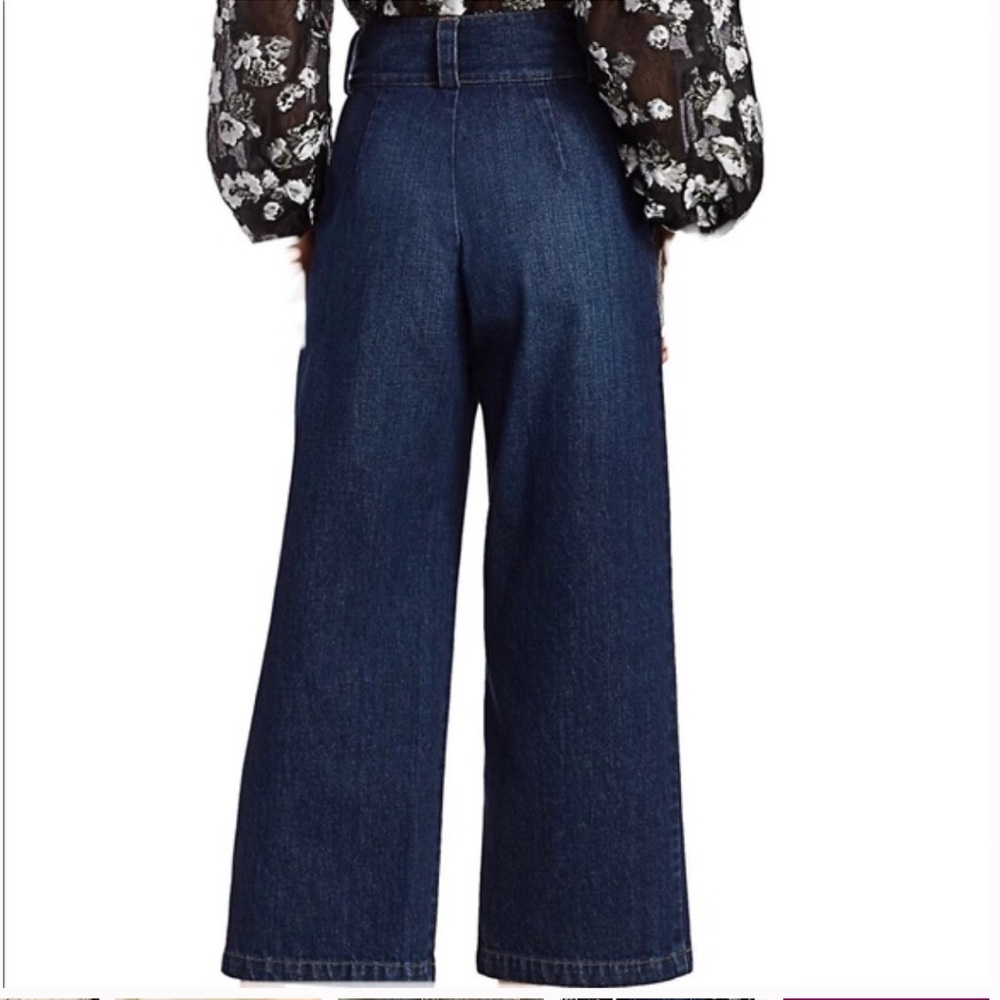 RACHEL COMEY WIDE LEG PINTUCK JEANS ELIO INDIGO DENIM SIZE 2
